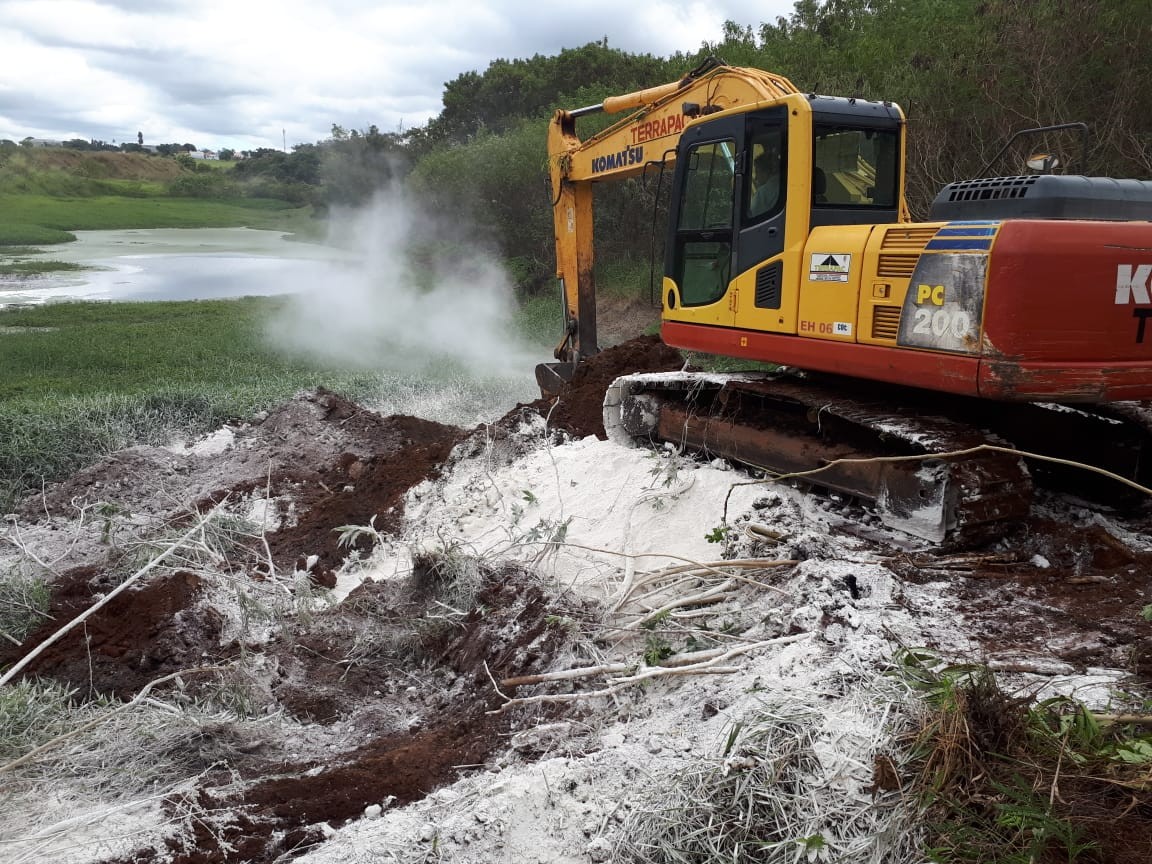 Desativação da antiga lagoa de decantação e tratamento de esgoto de Ipeúna. 