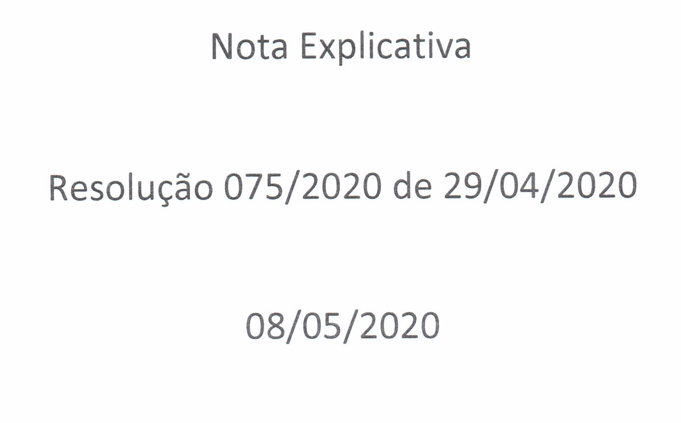             Nota Explicativa - Resolução nº 75/2020